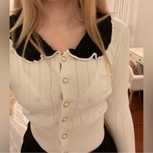 Black and White Women's Sweater, size S